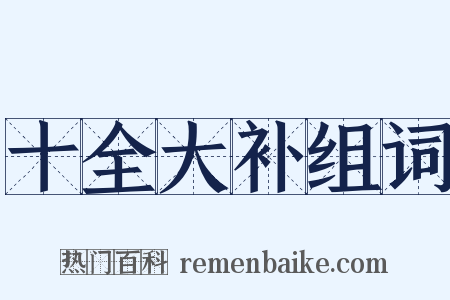 十全大补组词是什么意思的图片
